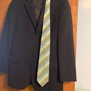 Men’s Hugo Boss vintage striped turquoise tie